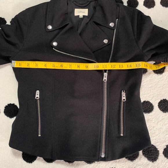 Aritzia Wilfred Montesson Motorcycle Moto Cropped Jacket 2 Black Biker Rocker - Picture 14 of 14